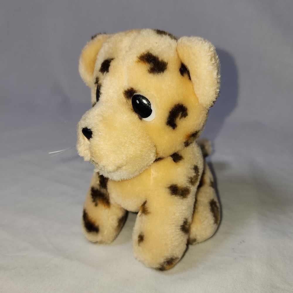 Dankin Leopard Cheetah Stuffed Plush Cat Animal Toy Vintage Spotted Small